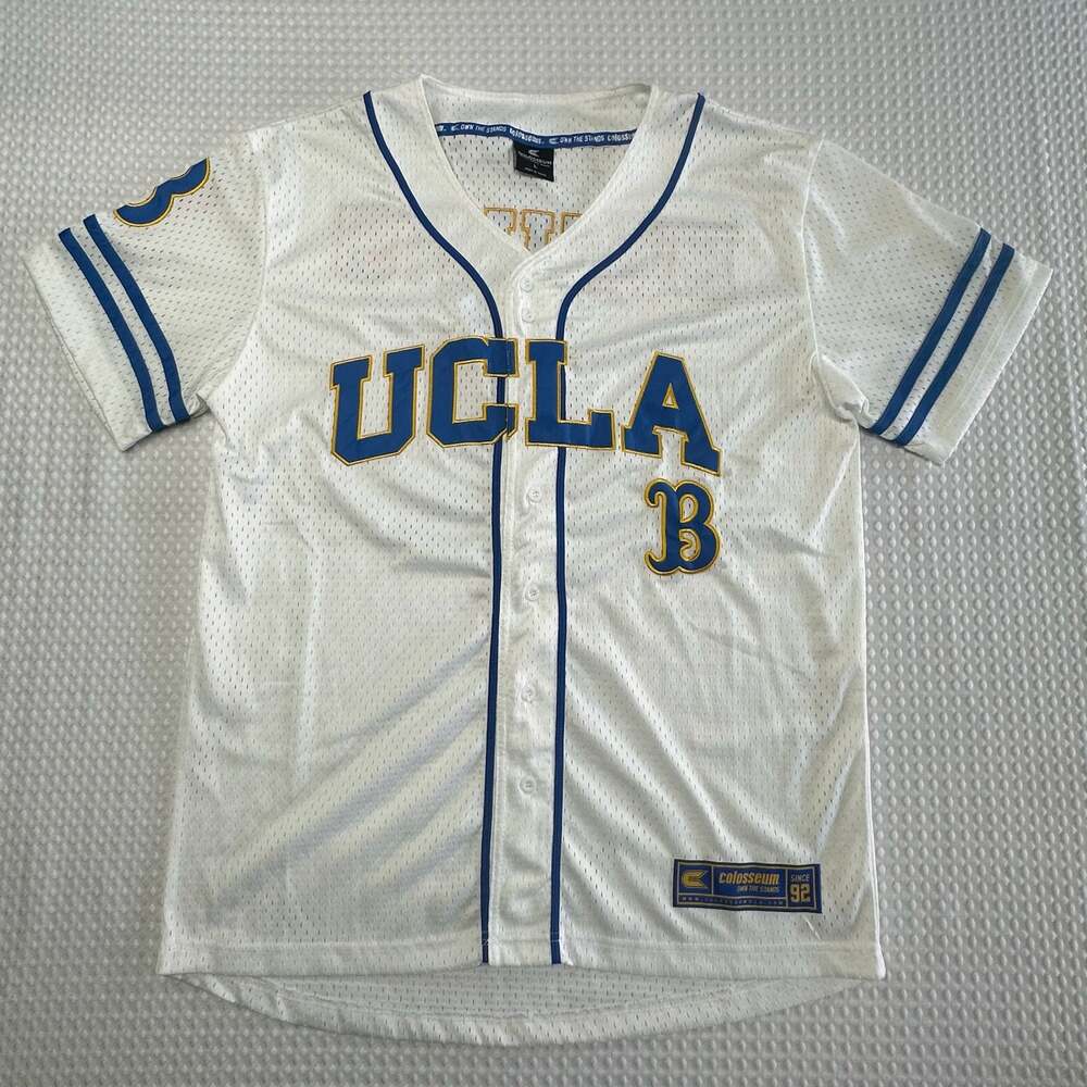 Colosseum Men's White UCLA Bruins Button-Up Baseball Jersey Size L